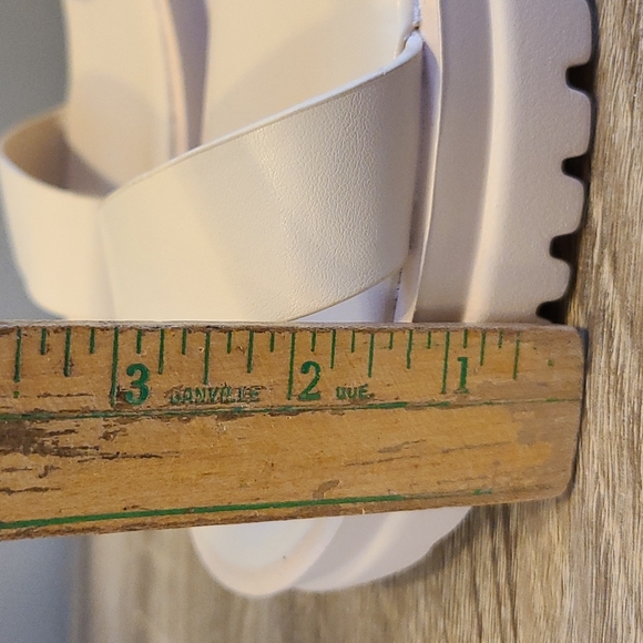 Shein Vegan Leather Double Buckled Ankle Strap Sandals in Off-White - Picture 8 of 13